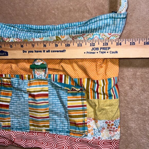 Homemade Patchwork Stripe Floral Zip Long Strap BOHO Cloth Crossbody Purse (Z) - Picture 3 of 4